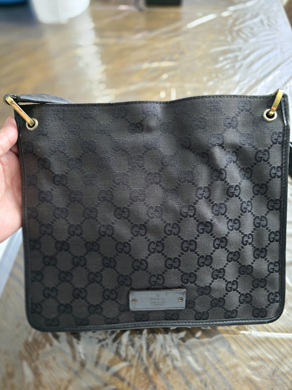 Gucci GG Canvass Calf Shoulde Bag